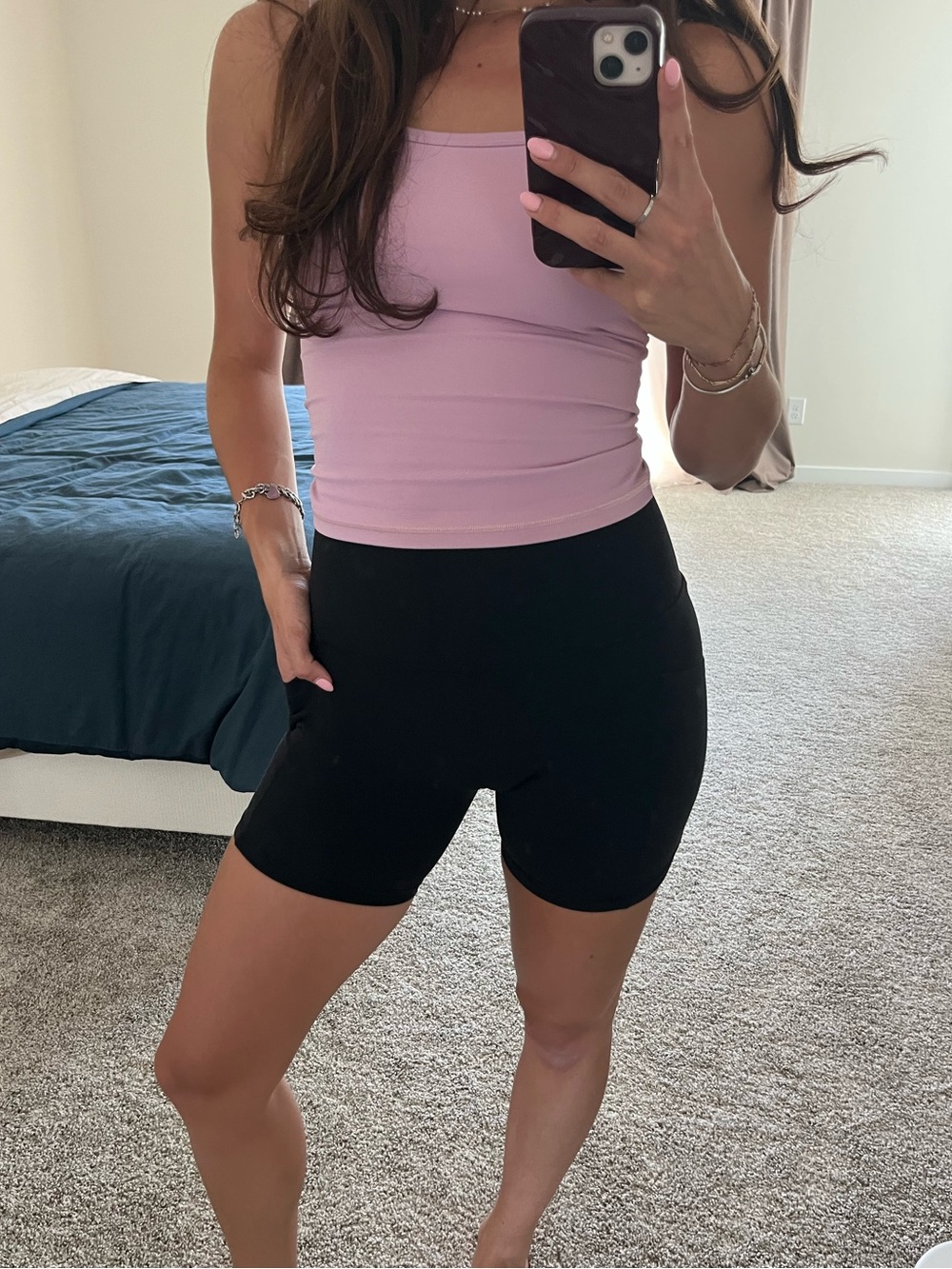 Athleta Black High-Rise Bike Shorts